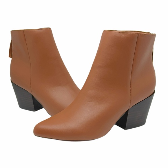 ✨Lulu's Brya Cognac Pointed-Toe Ankle Bootie - Picture 1 of 6
